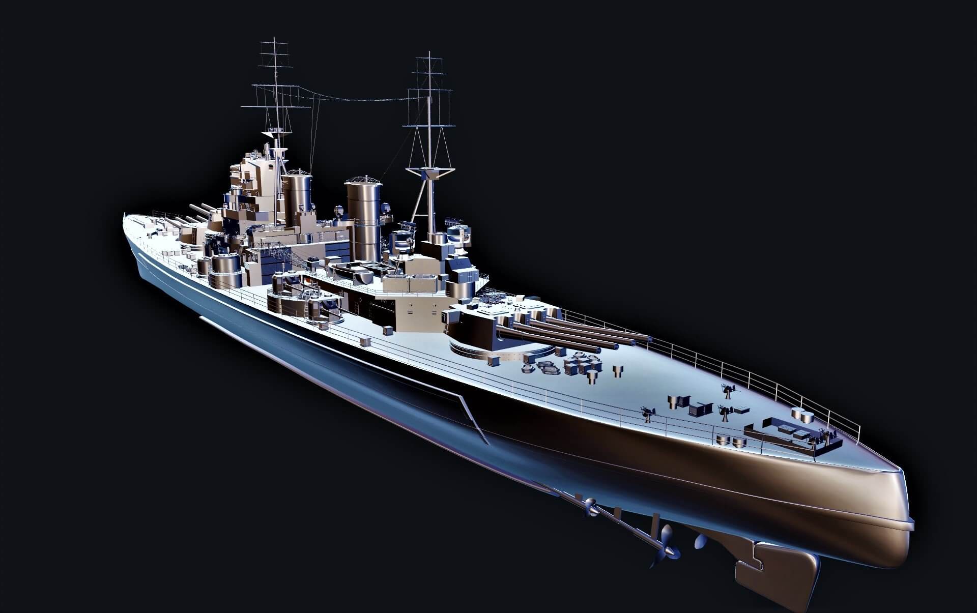 Warship 3D Model