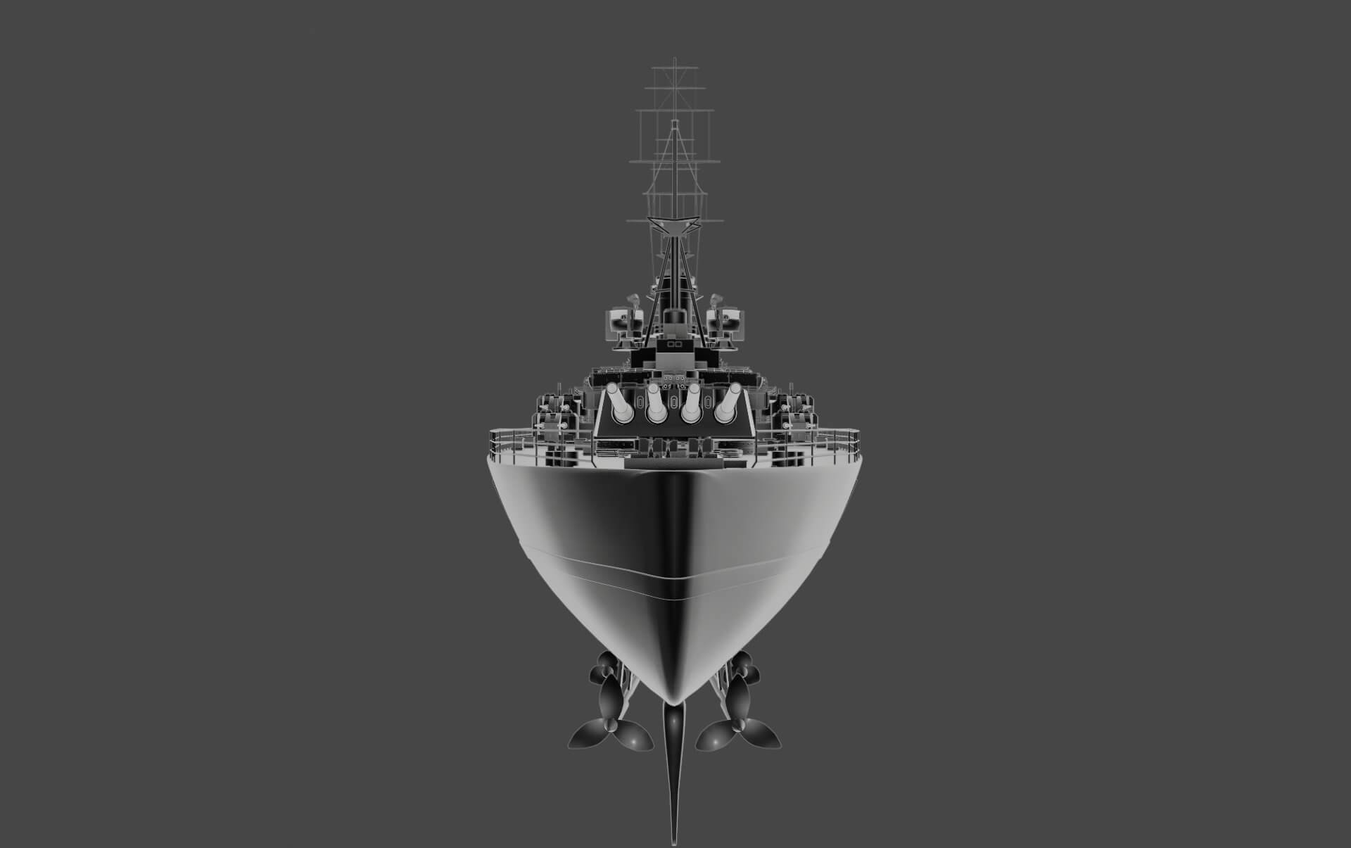 Warship 3D Model