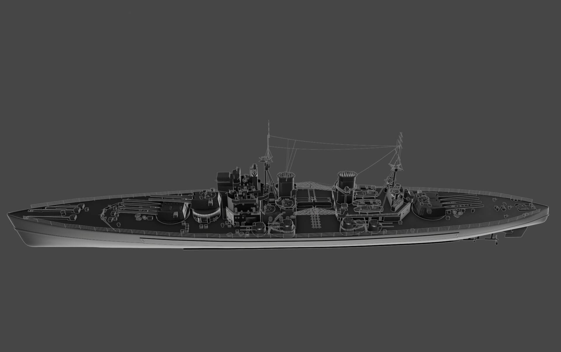 Warship 3D Model