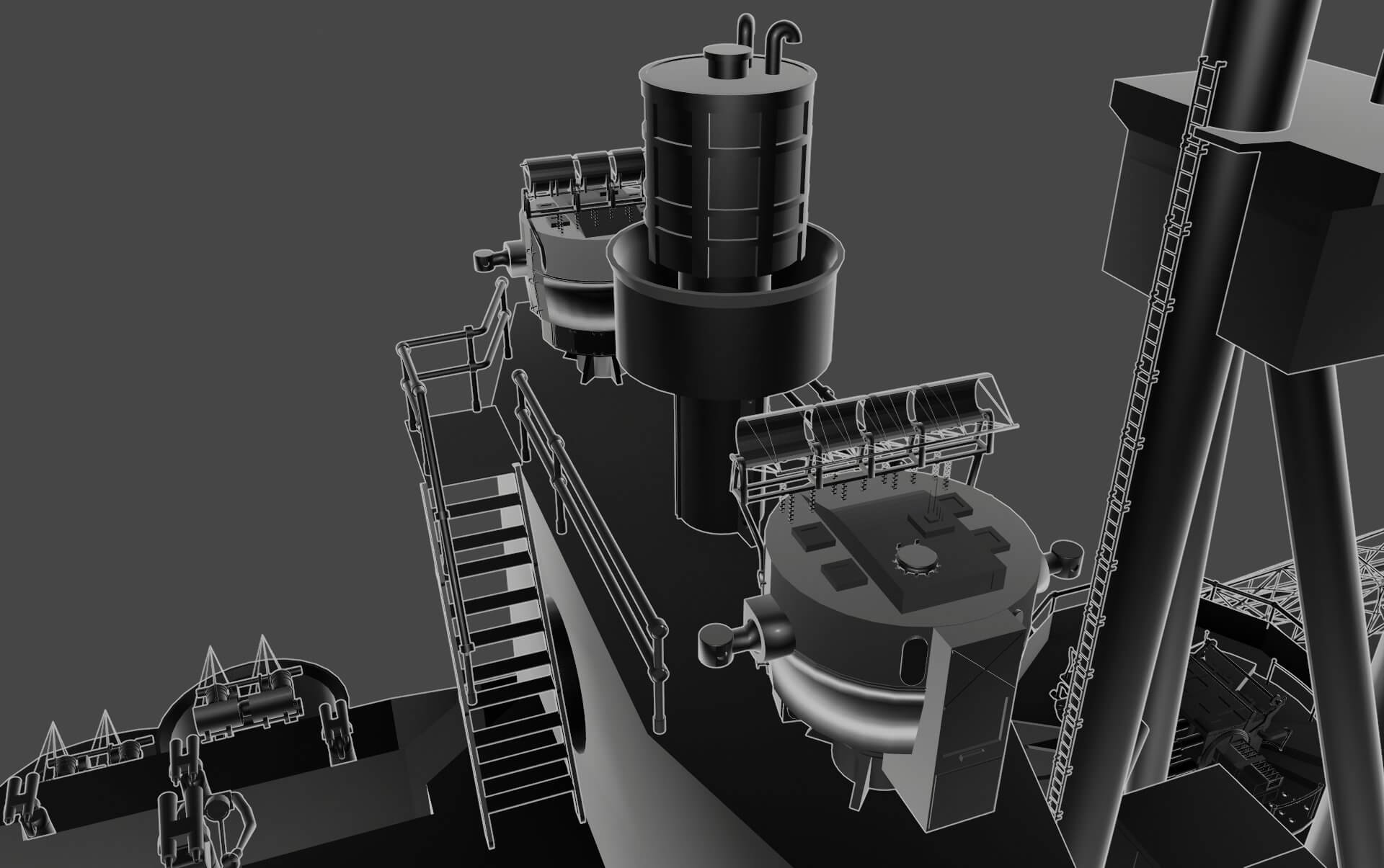 Warship 3D Model