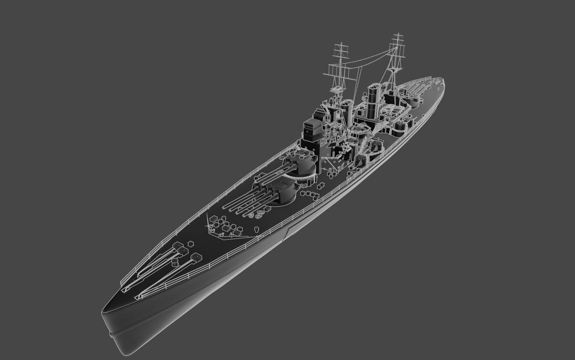 Warship 3D Model