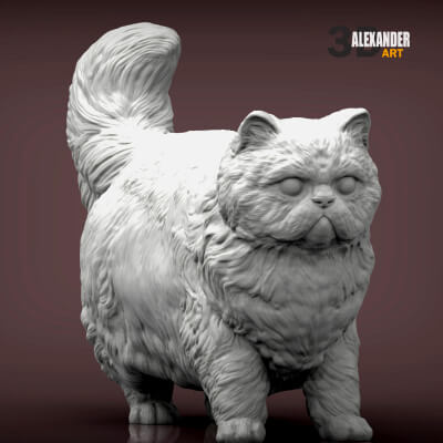 Persian Cat Sculpture