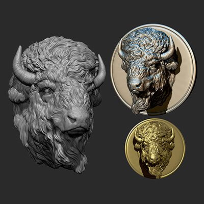 Bison Head 3D Model