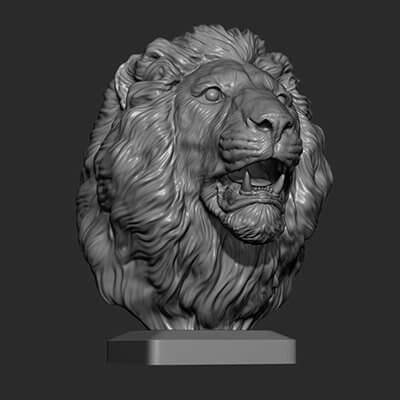 Lion Bust 3D Model