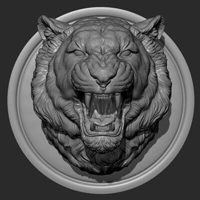 Tiger Grin Roar 3D Model