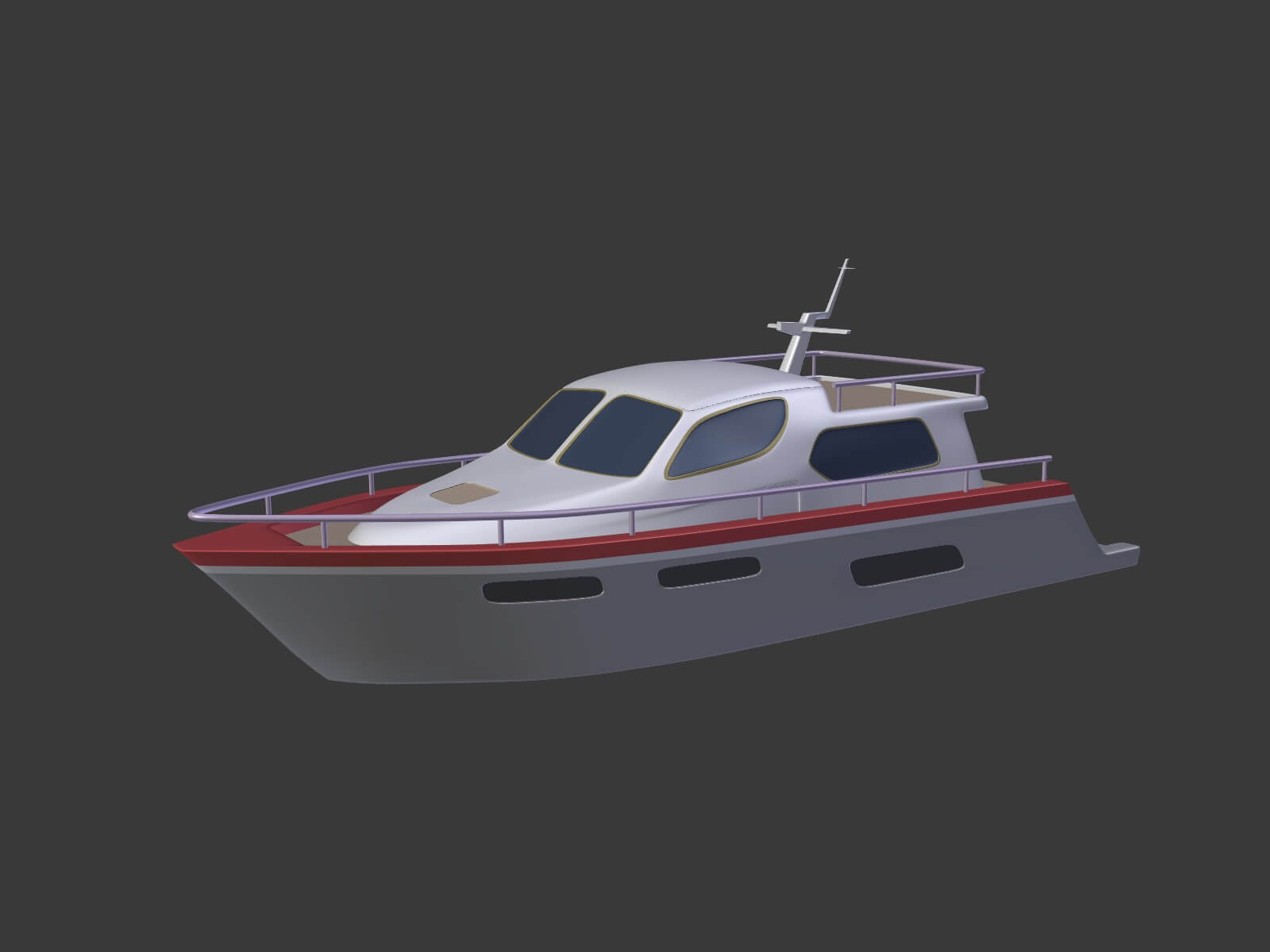 Cartoon Yacht 3D Model