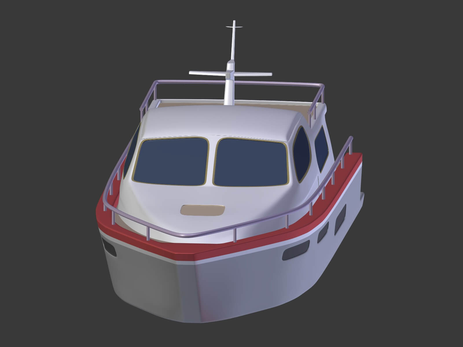 Cartoon Yacht 3D Model