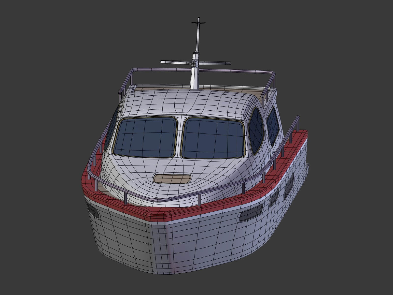 Cartoon Yacht 3D Model