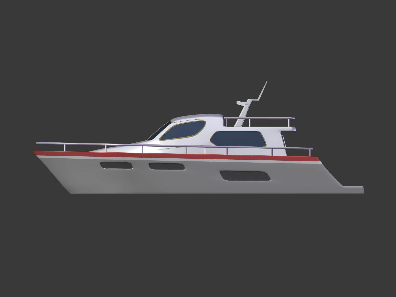 Cartoon Yacht 3D Model