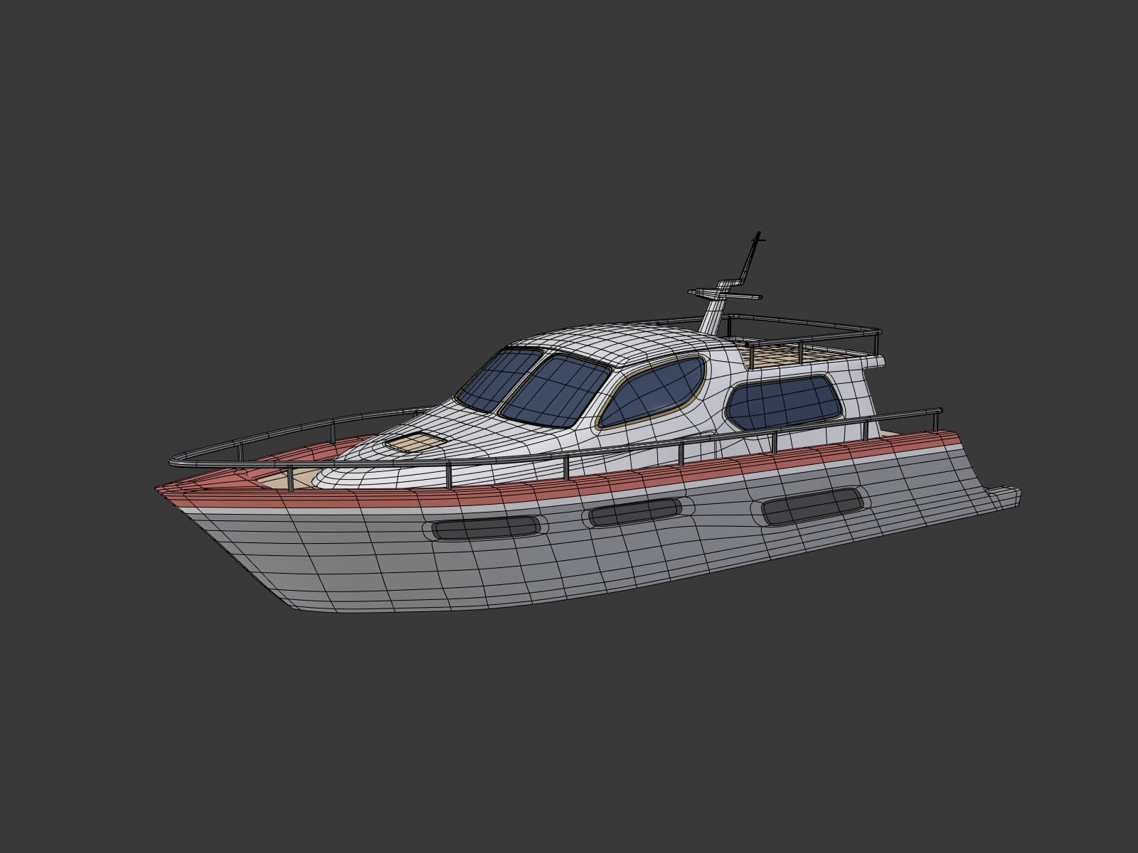 Cartoon Yacht 3D Model