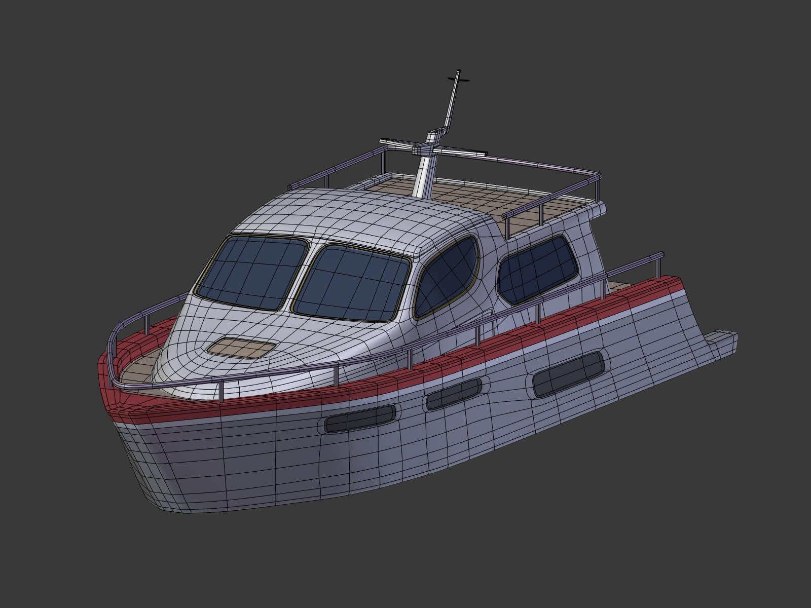 Cartoon Yacht 3D Model