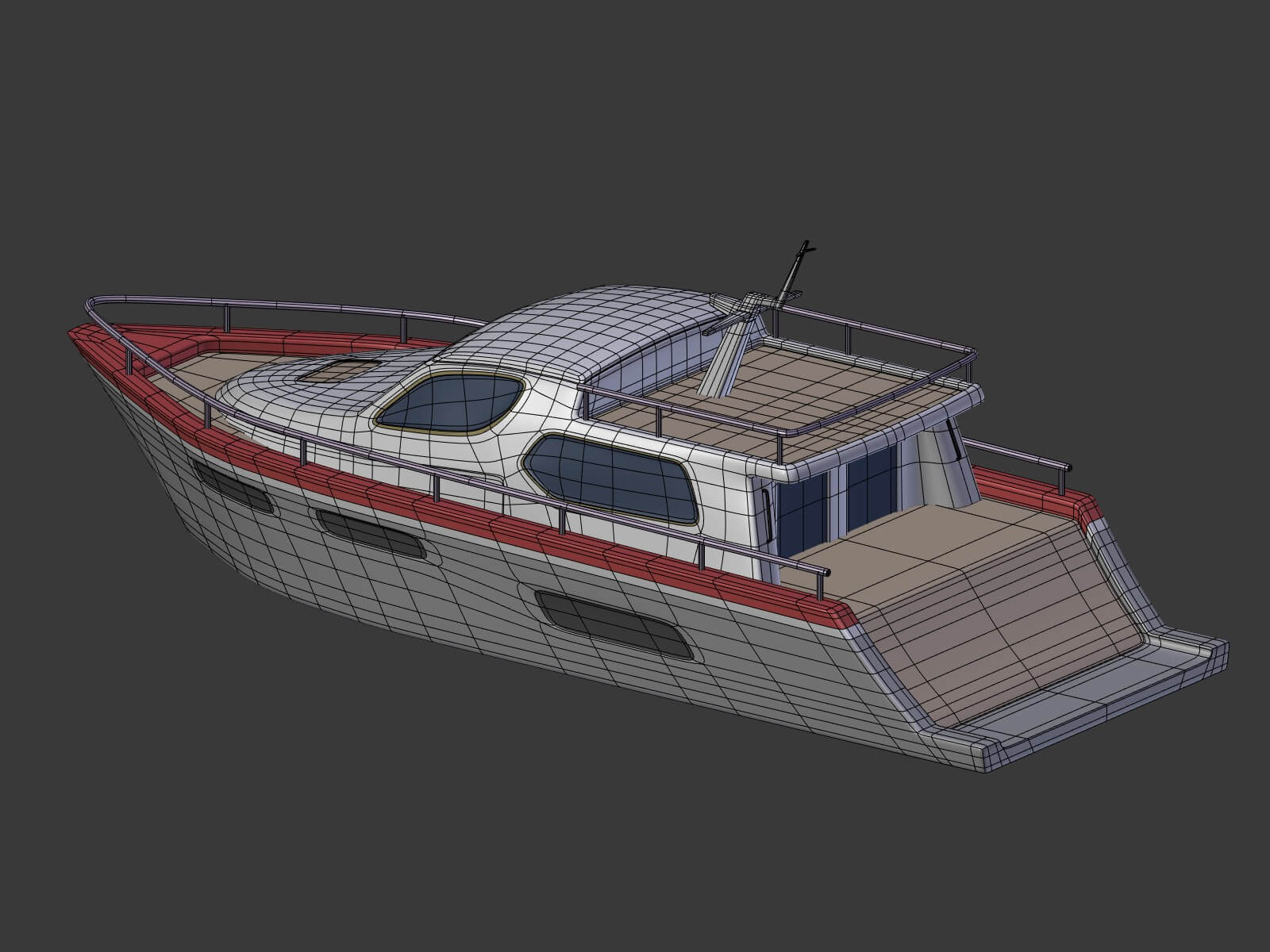 Cartoon Yacht 3D Model