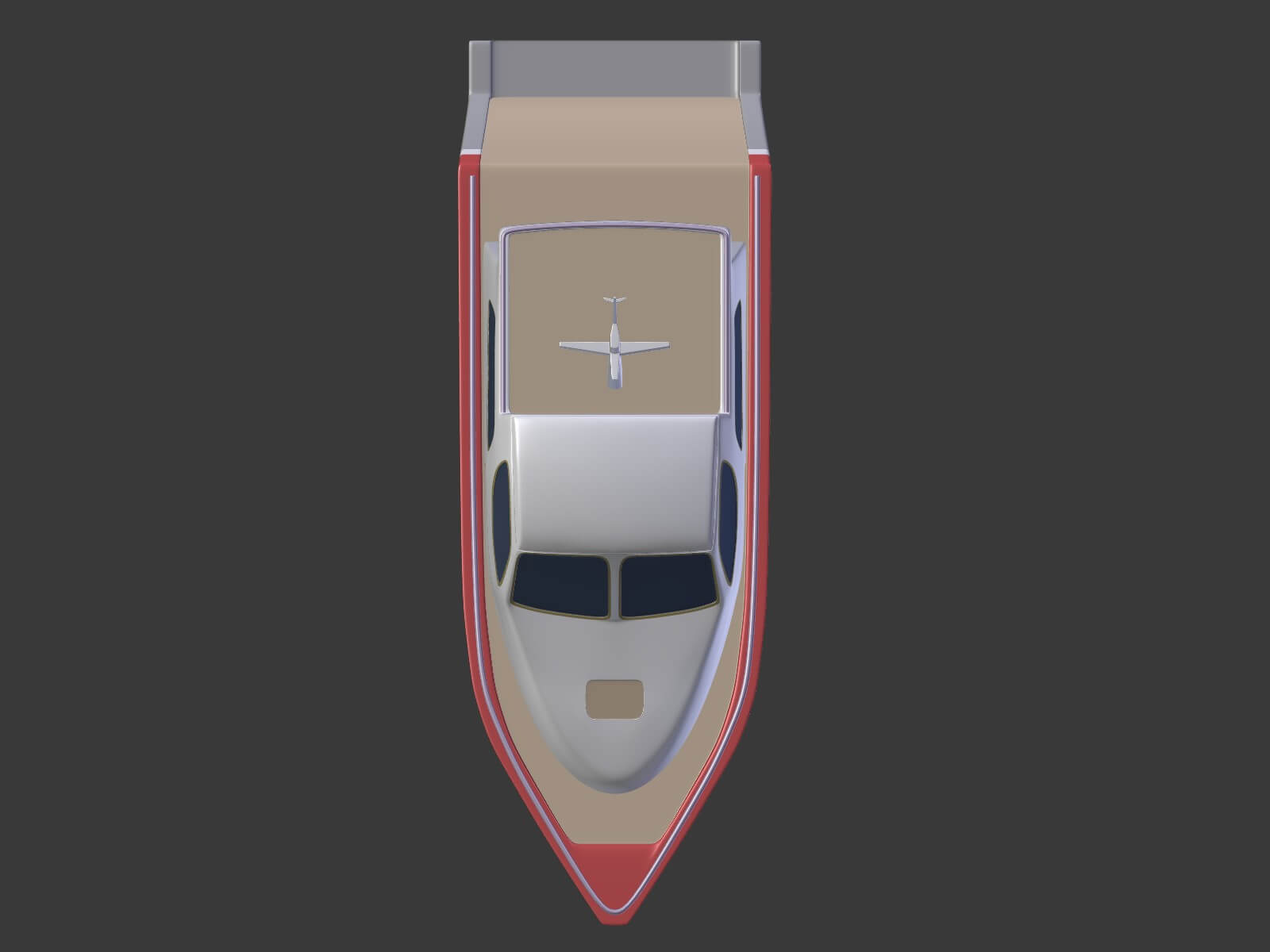 Cartoon Yacht 3D Model