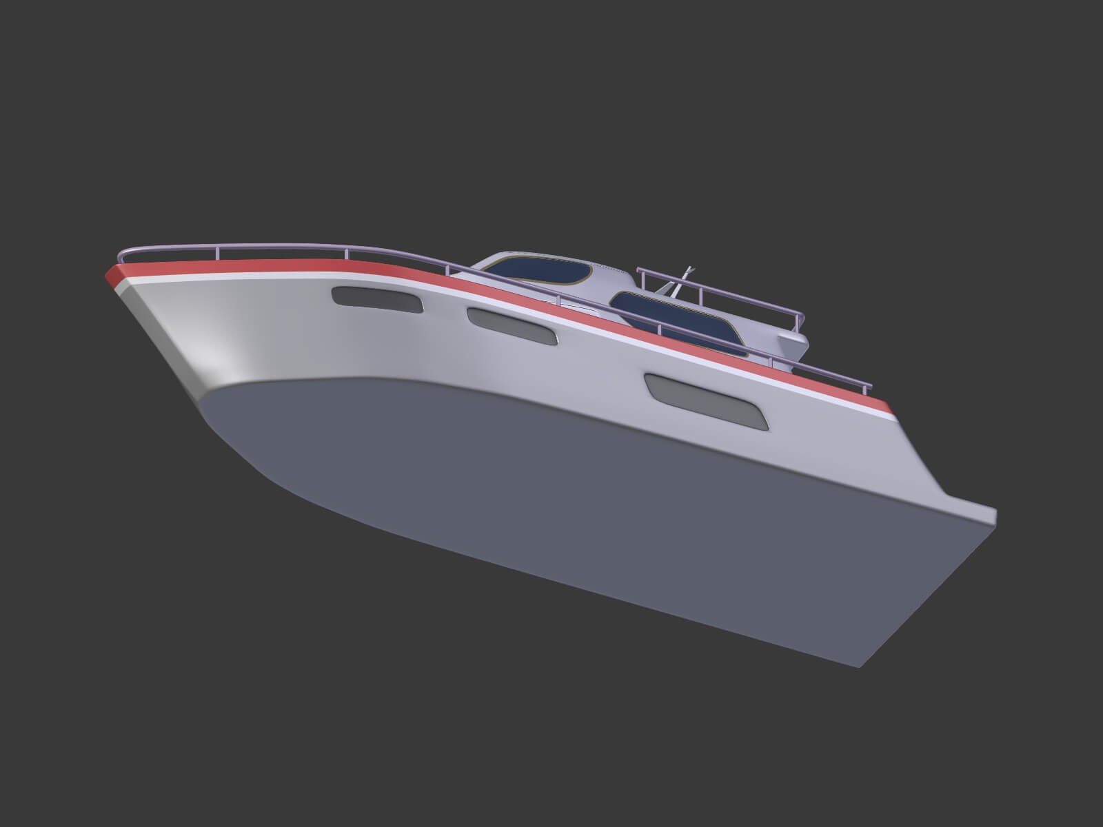 Cartoon Yacht 3D Model