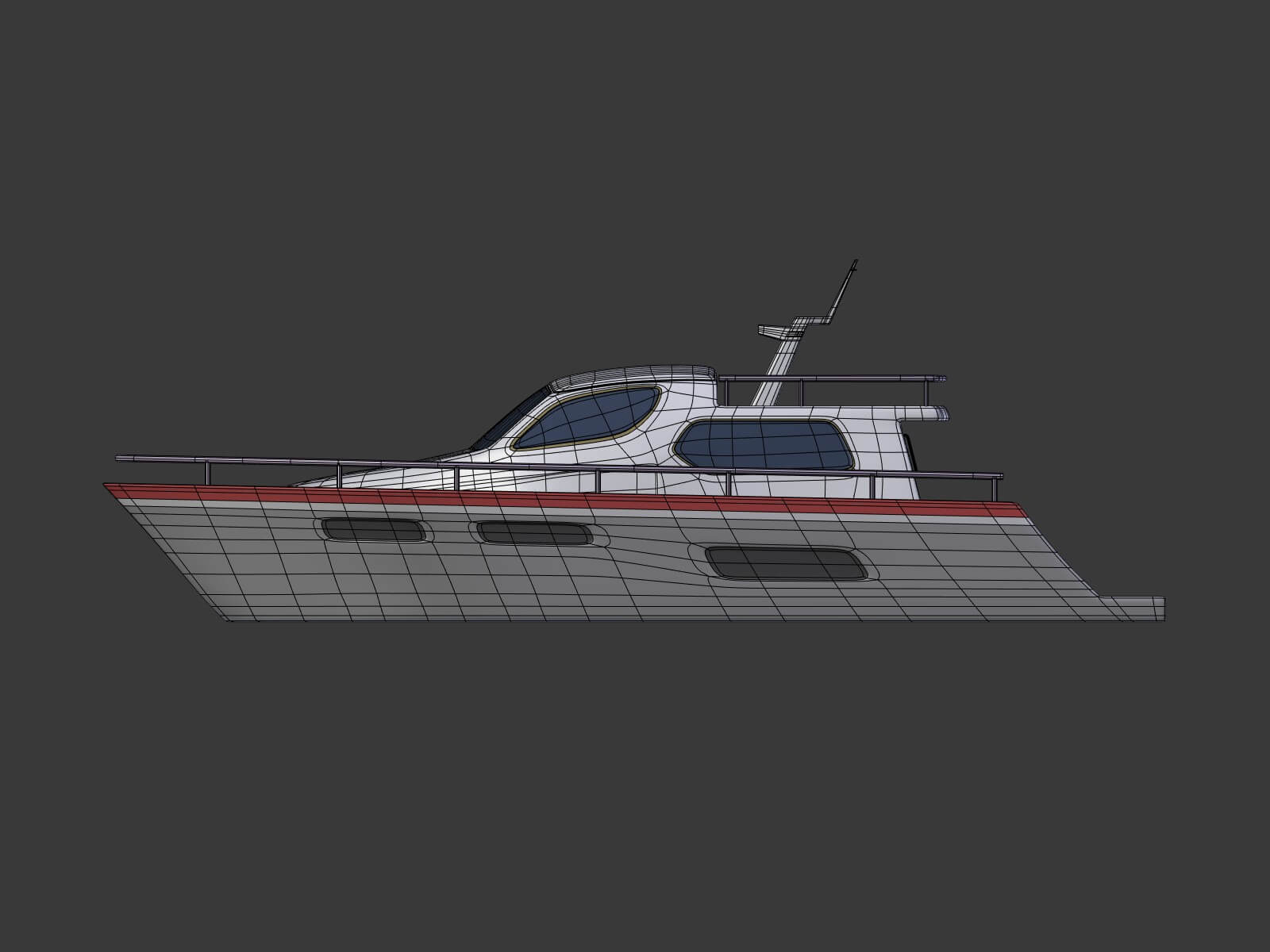 Cartoon Yacht 3D Model