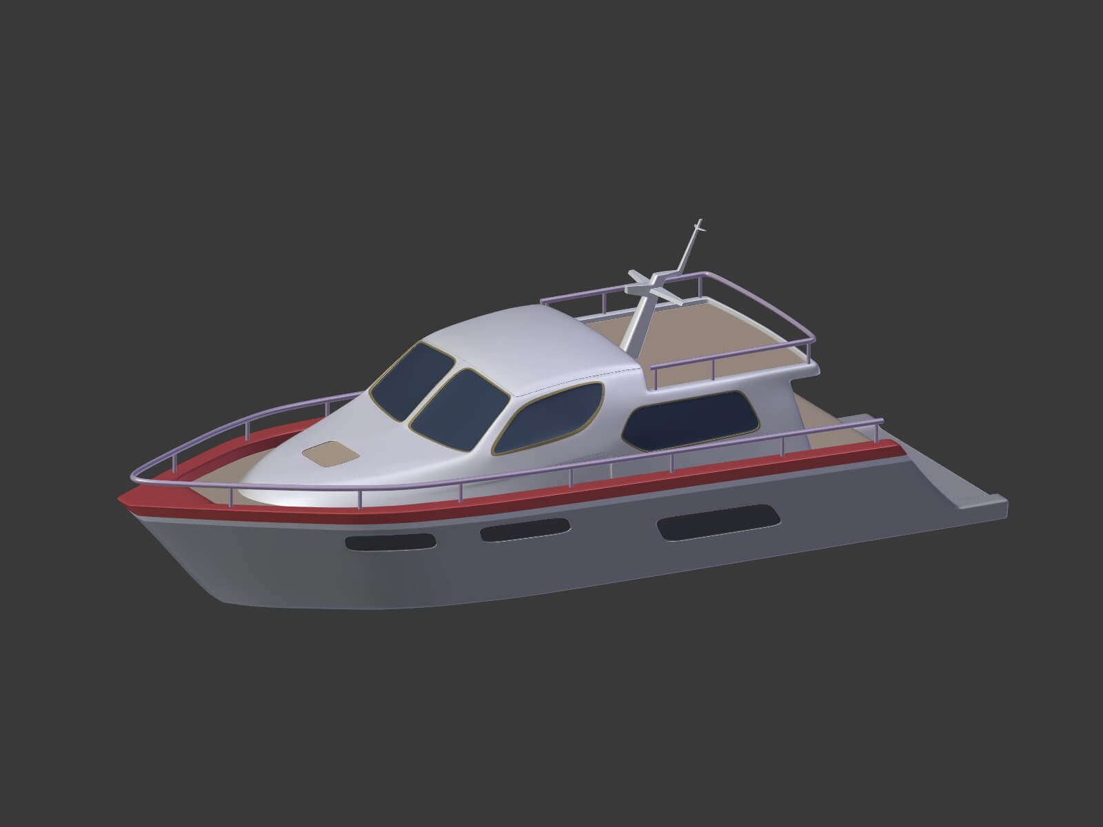 Cartoon Yacht 3D Model