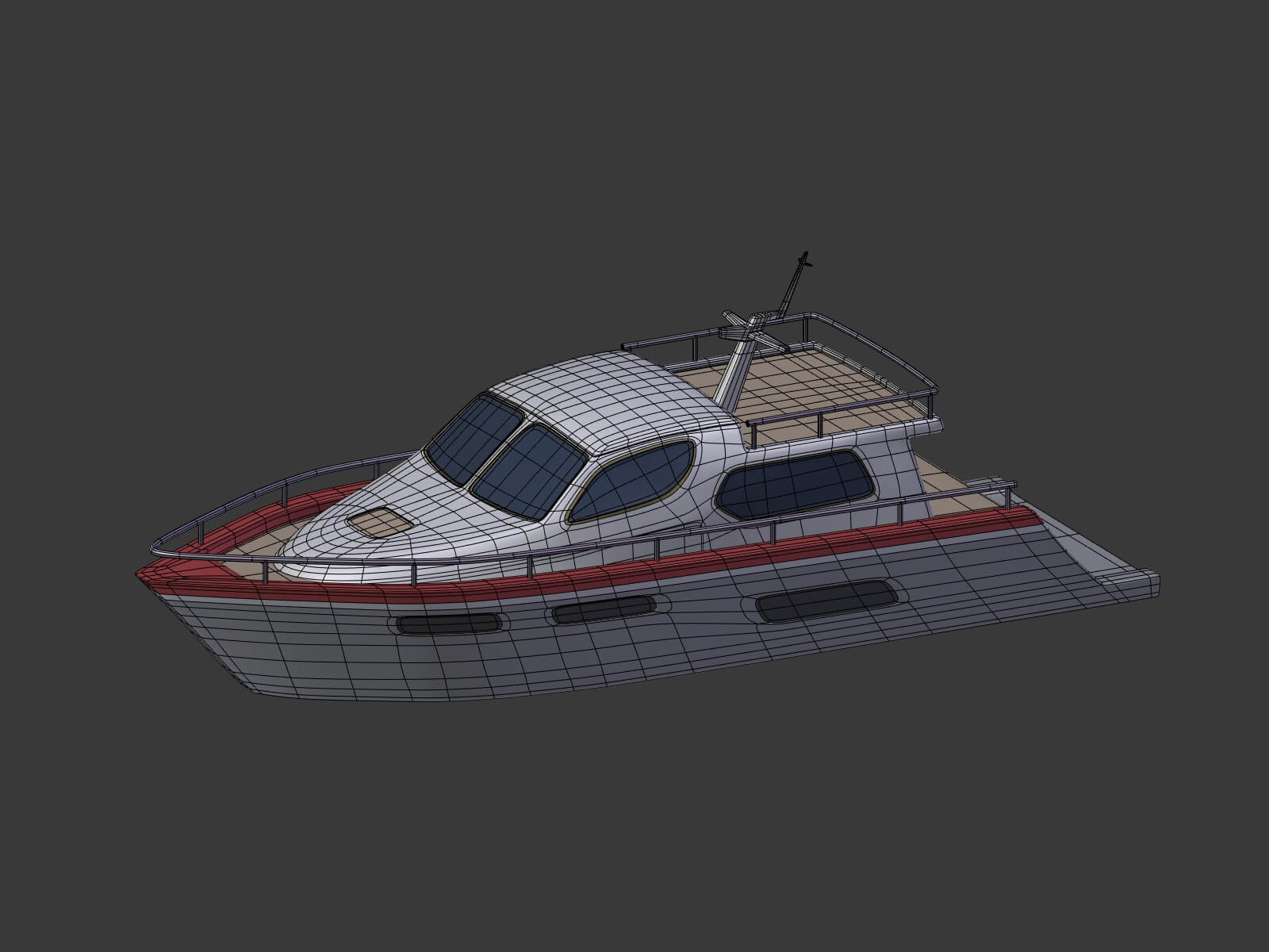 Cartoon Yacht 3D Model