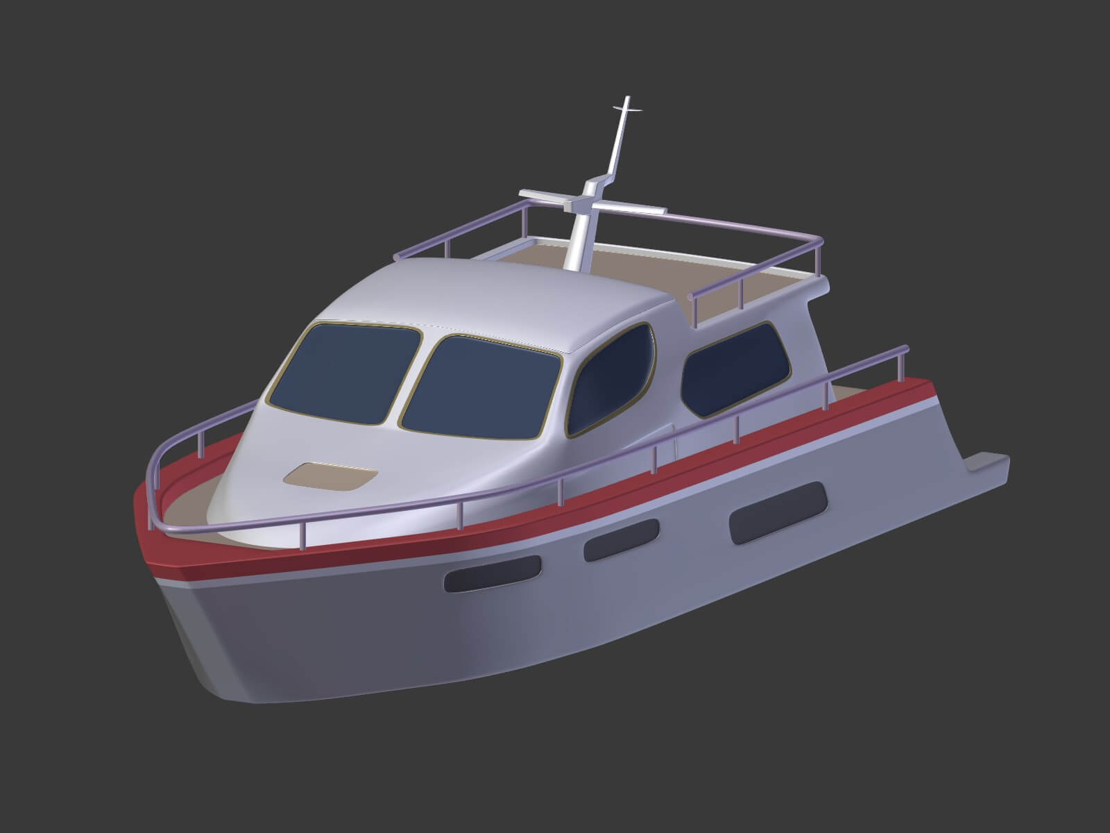 Cartoon Yacht 3D Model