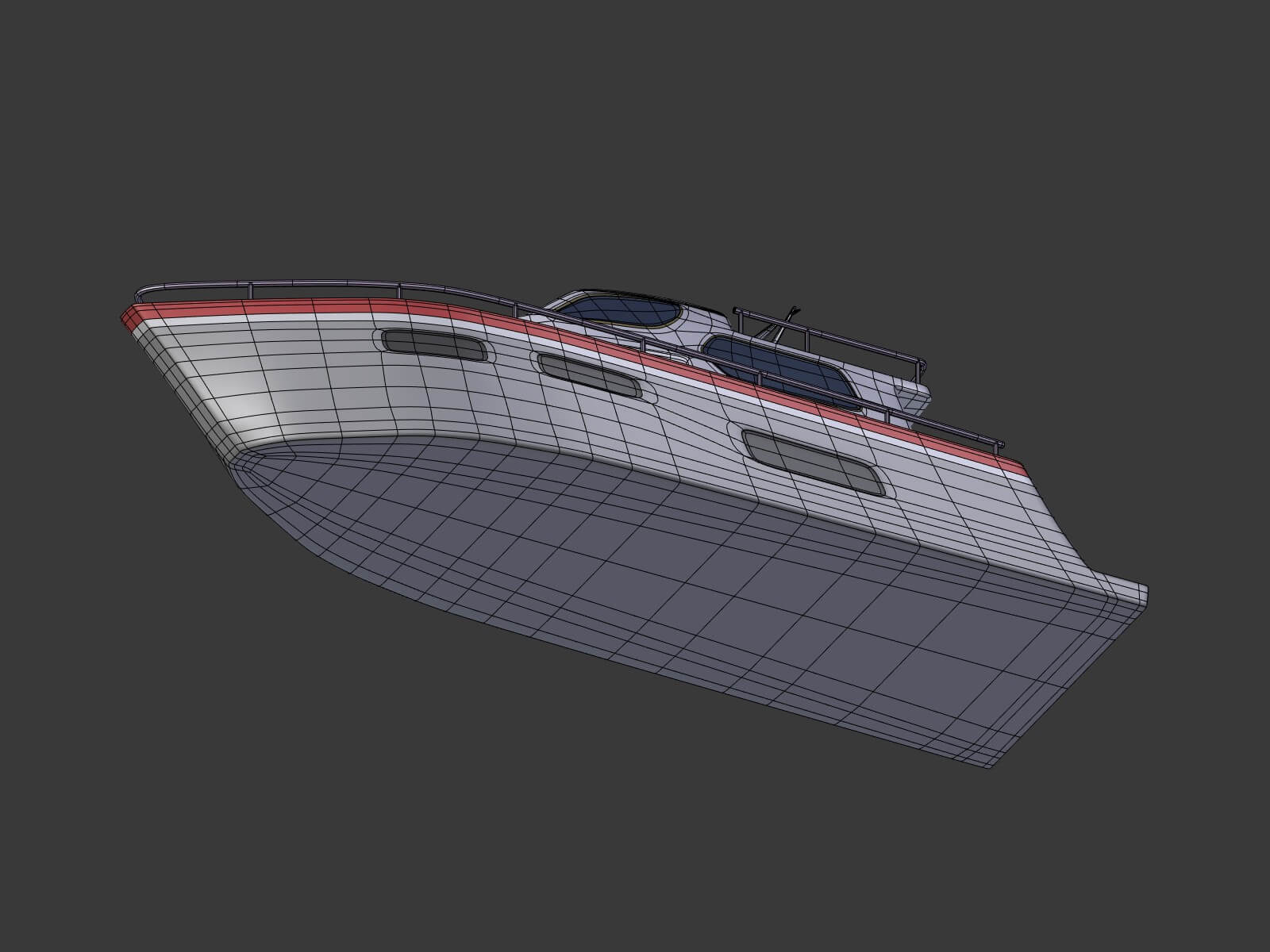 Cartoon Yacht 3D Model