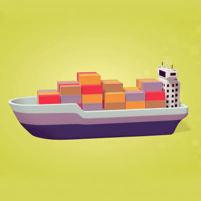 Toon Cargo Ship