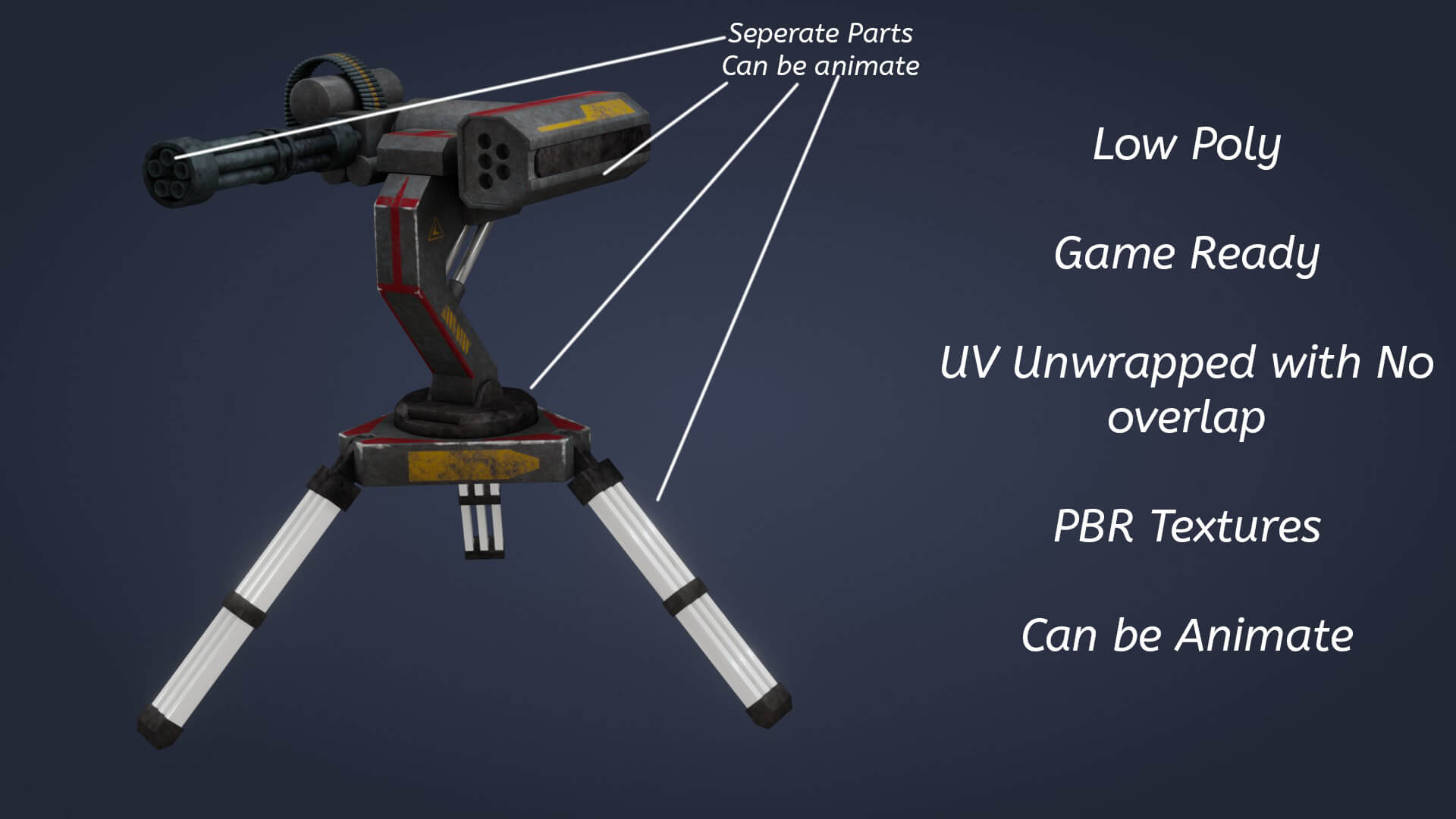 Sci-Fi Turret 3D Model