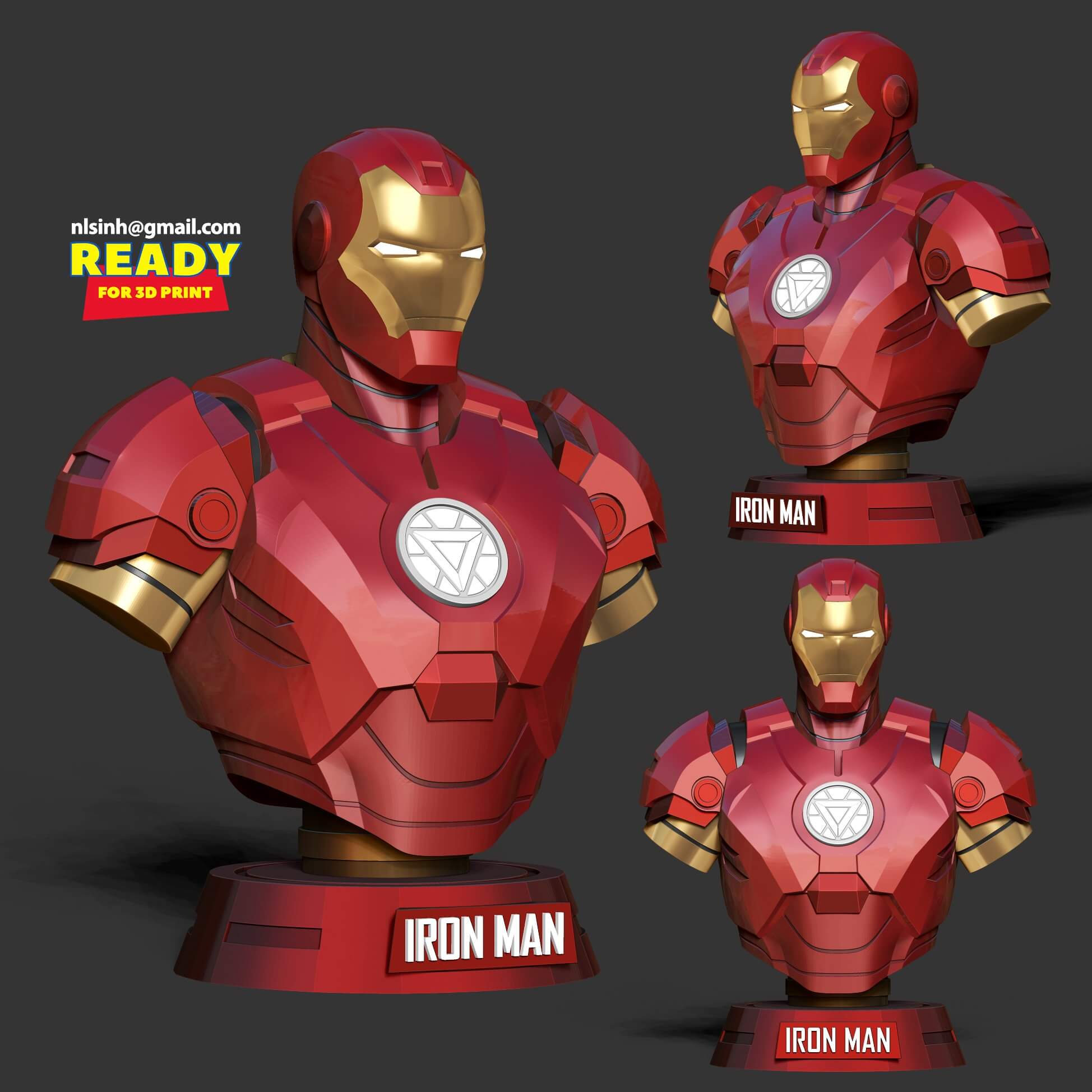 Iron Man Bust 3D Model