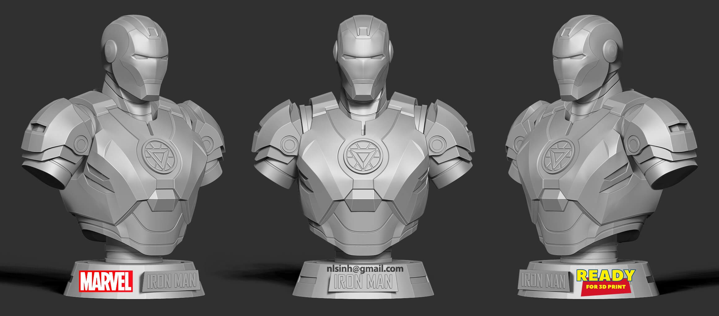 Iron Man Bust 3D Model