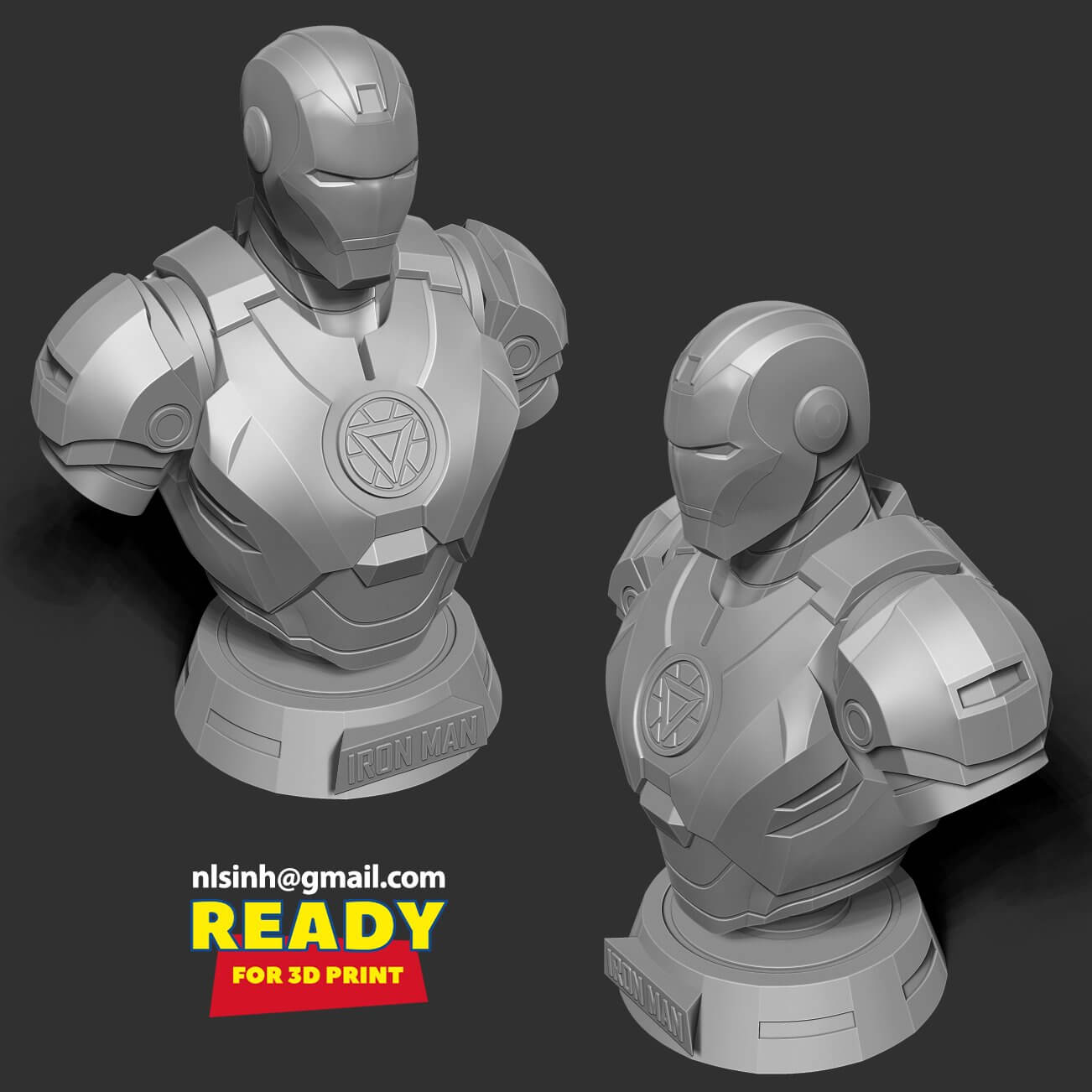 Iron Man Bust 3D Model