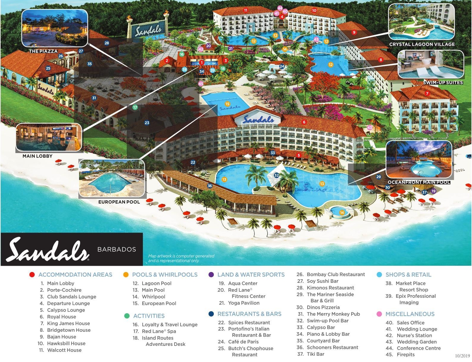 Sandals Barbados Resort Map