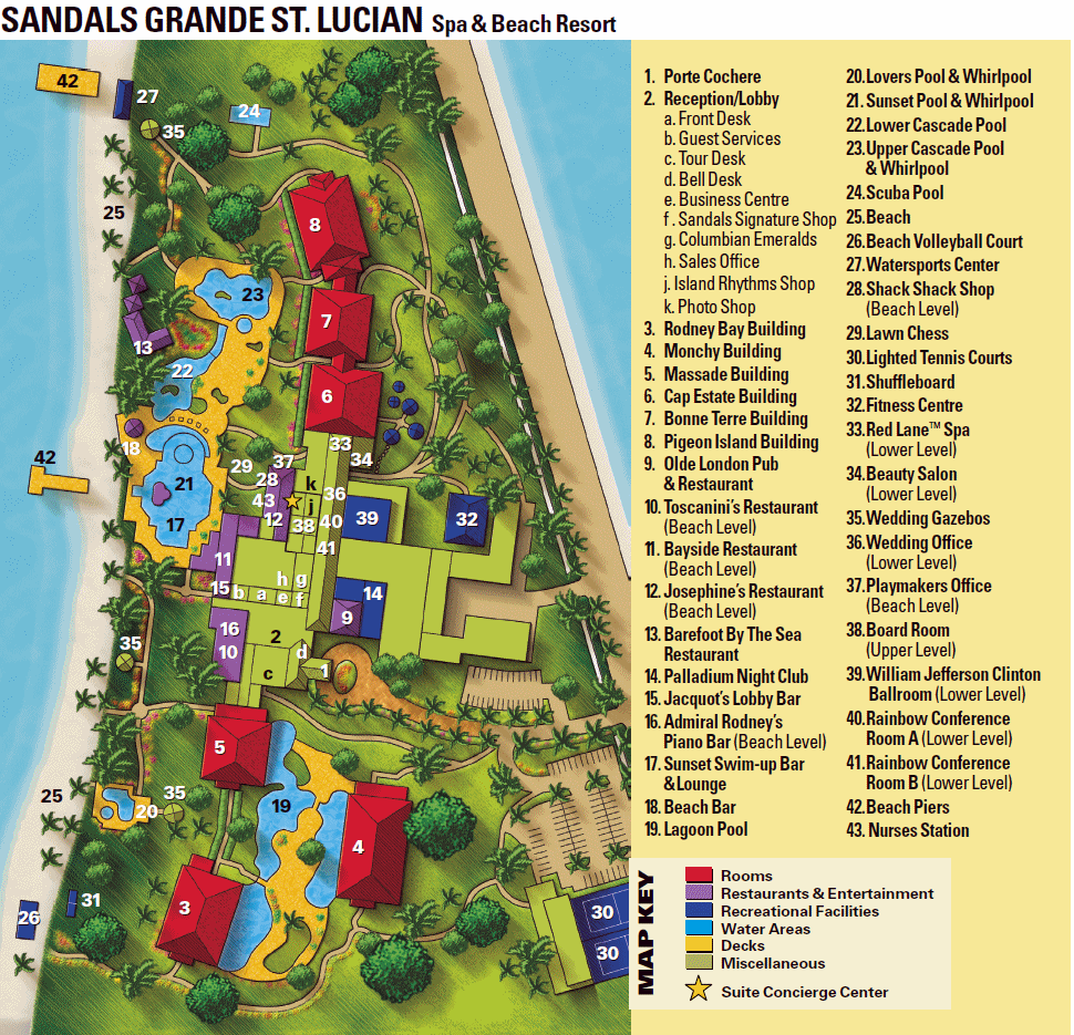 Sandals Barbados Resort Map