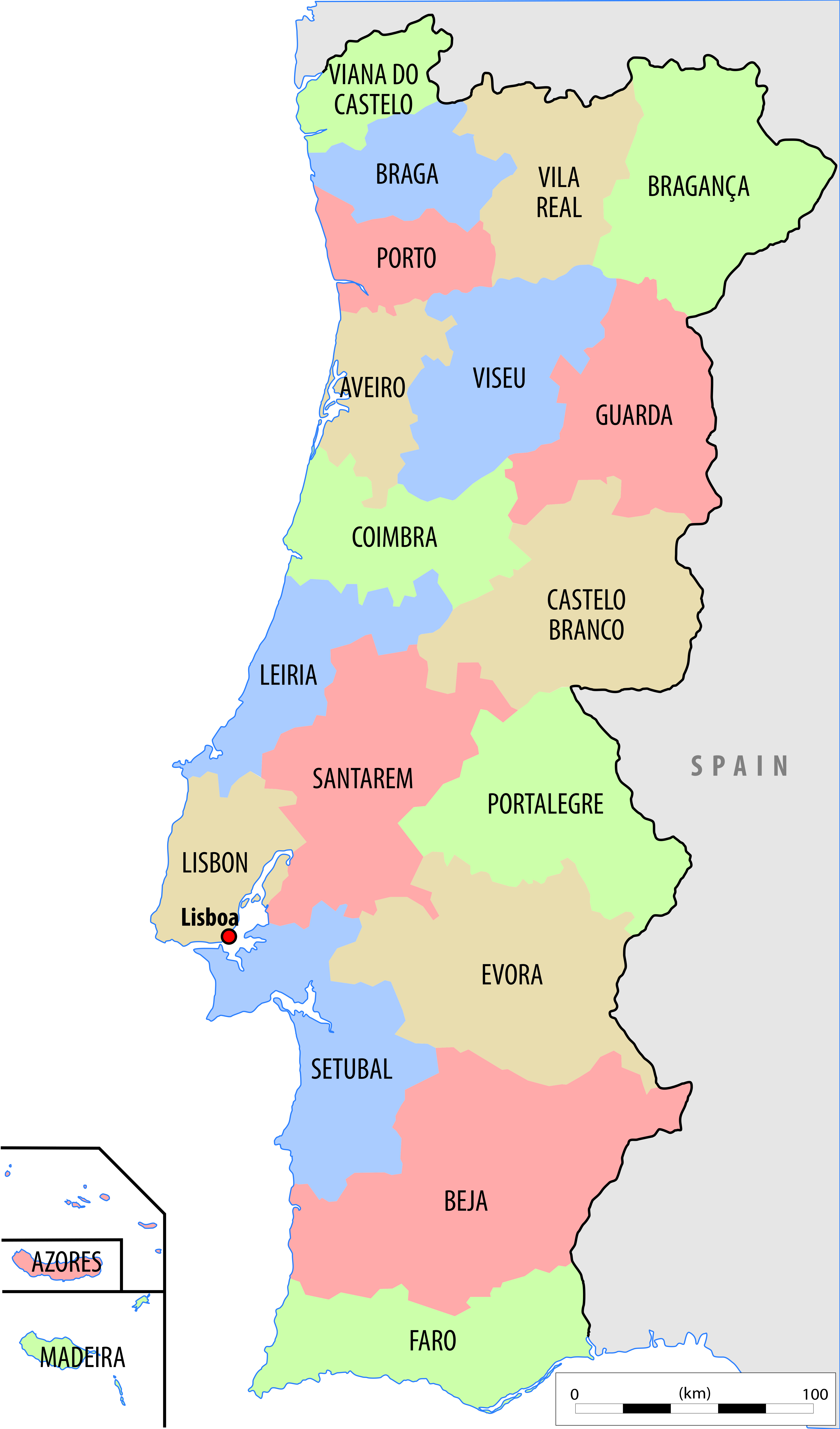 Political Map Of Portugal