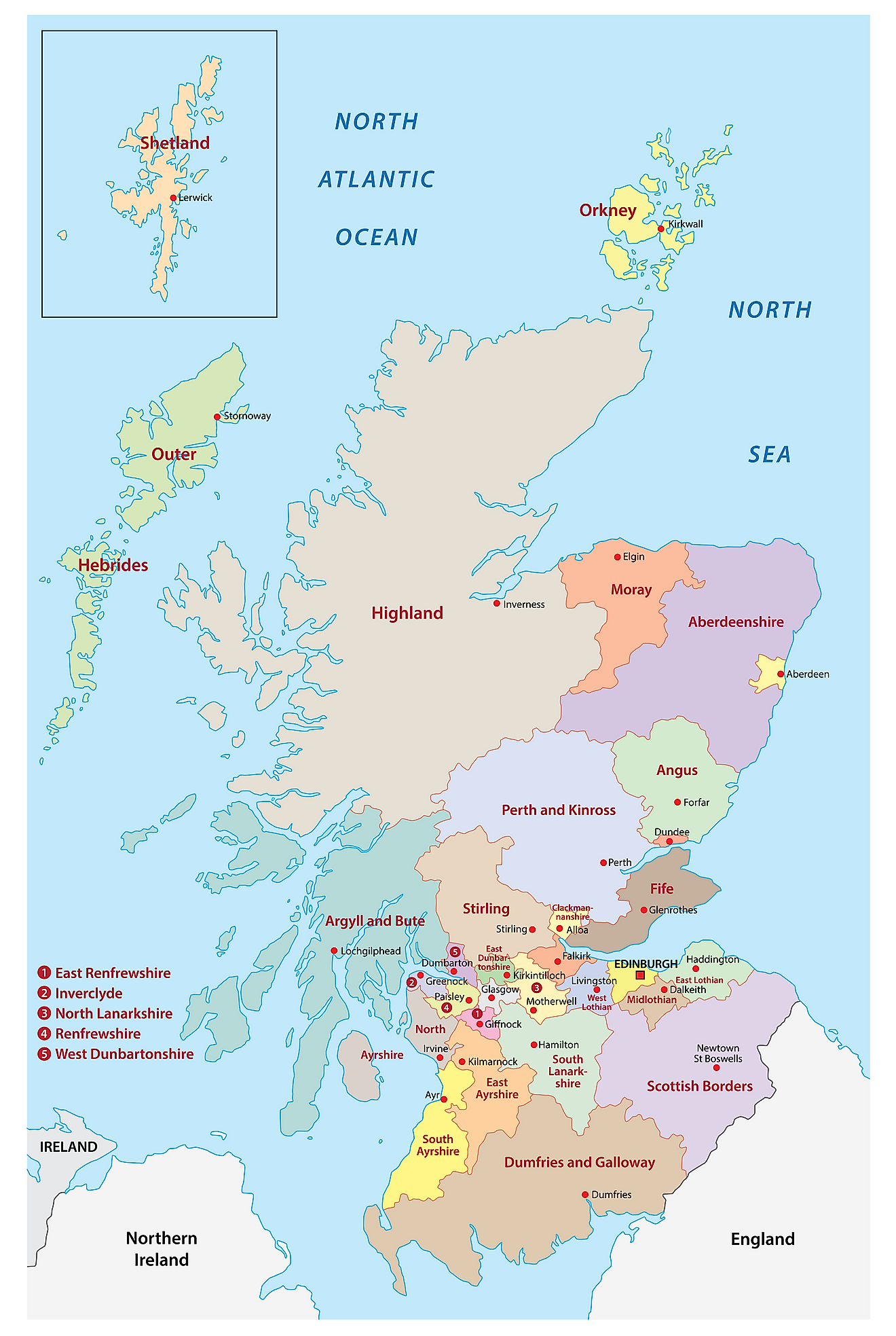 Large Detailed Map Of Scotland