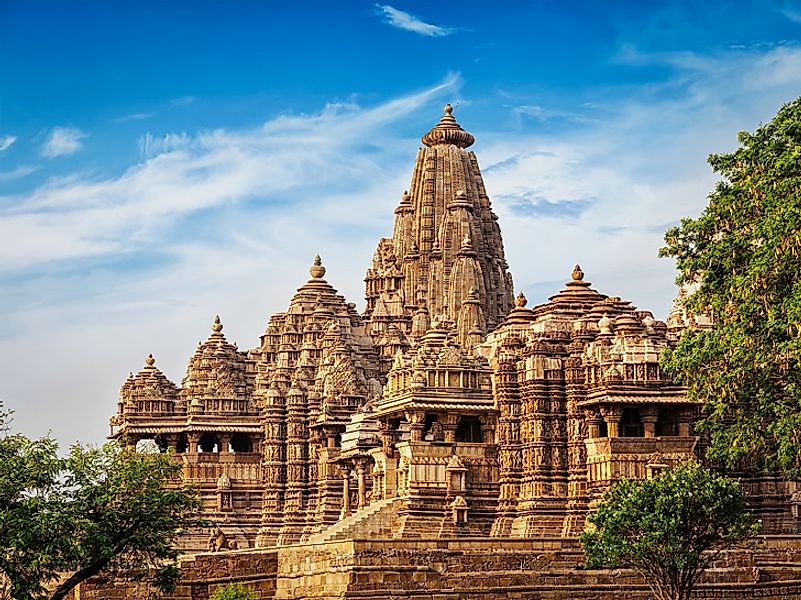 Countless erotic bas reliefs line the centuries-old inner walls and columns of these and other Indian temples at Khajuraho.