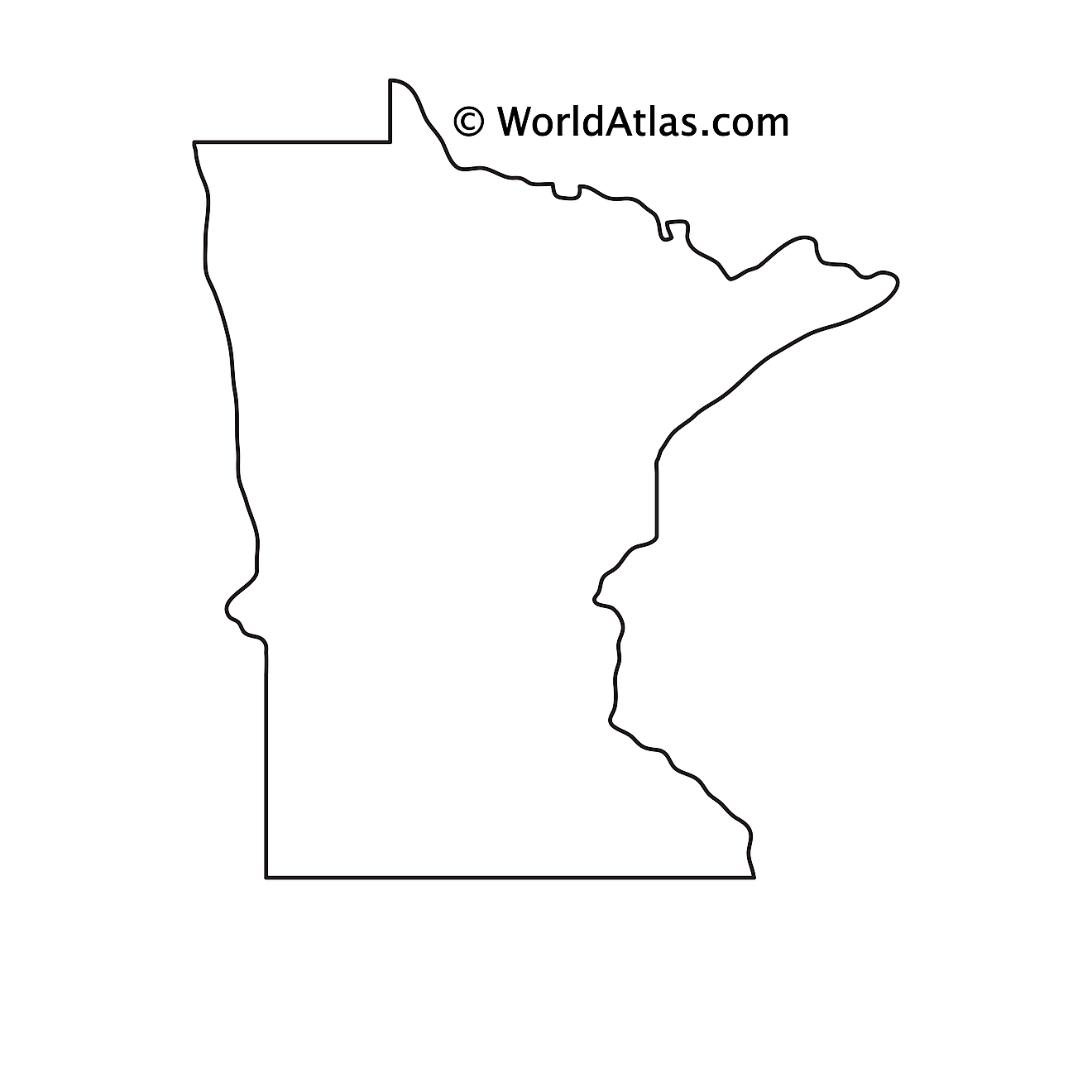 Blank Outline Map of Minnesota