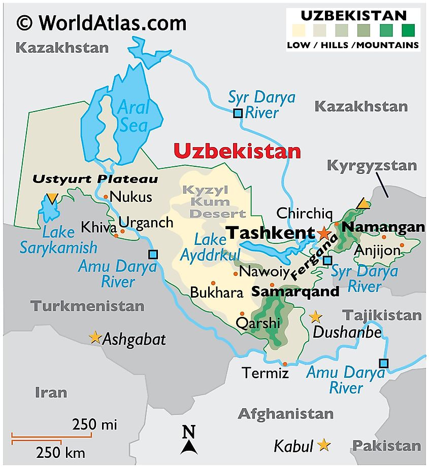 Map of Uzbekistan