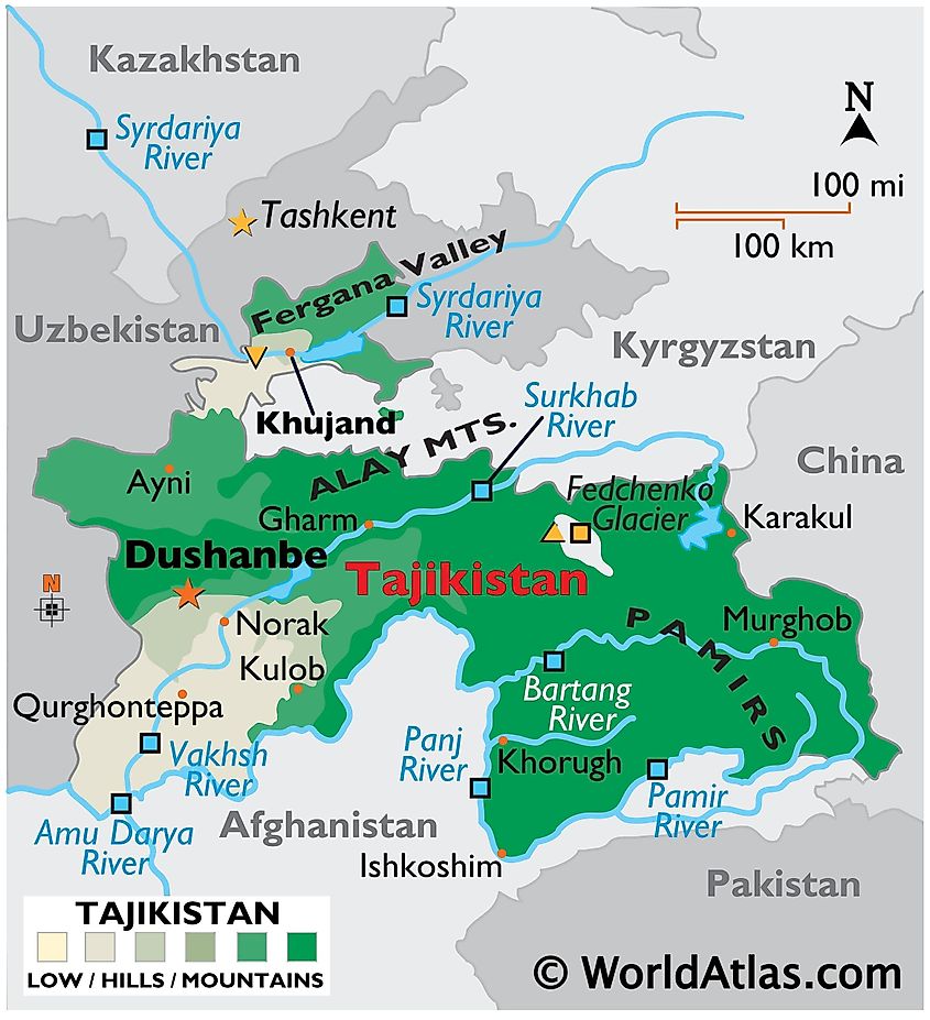 Tajikistan map