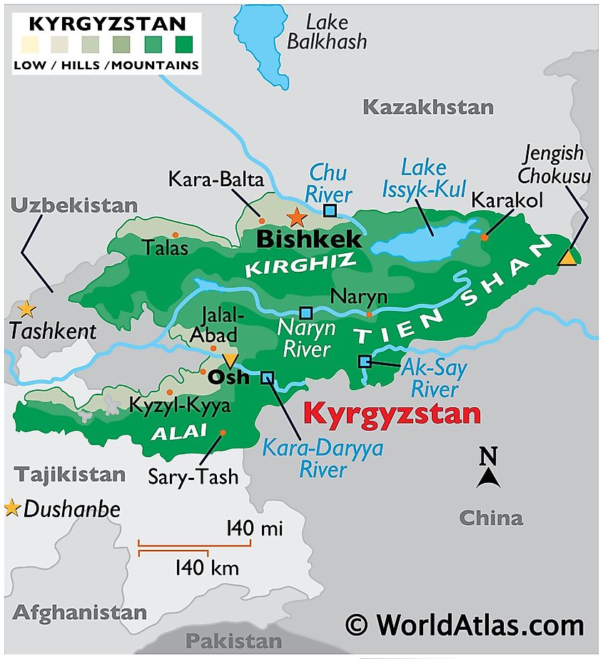 Kyrgyzstan map