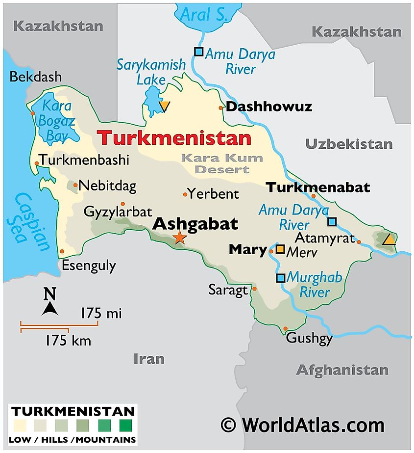 Map of Turkmenistan