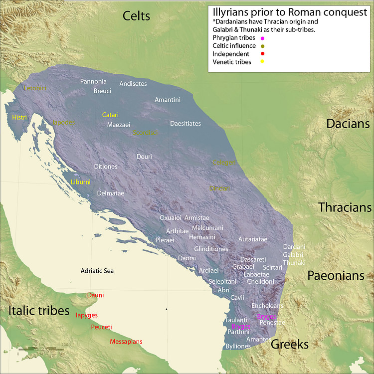 Map of the Illyrian Tribes