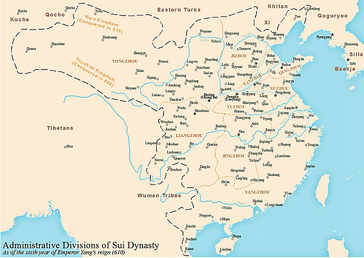 Sui Dynasty Map