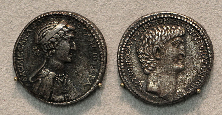 Silver Tetradrachm Portraying Antony and Cleopatra