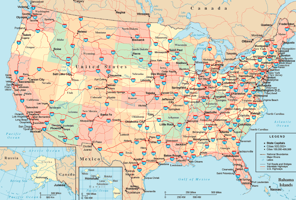 United States Highway Map