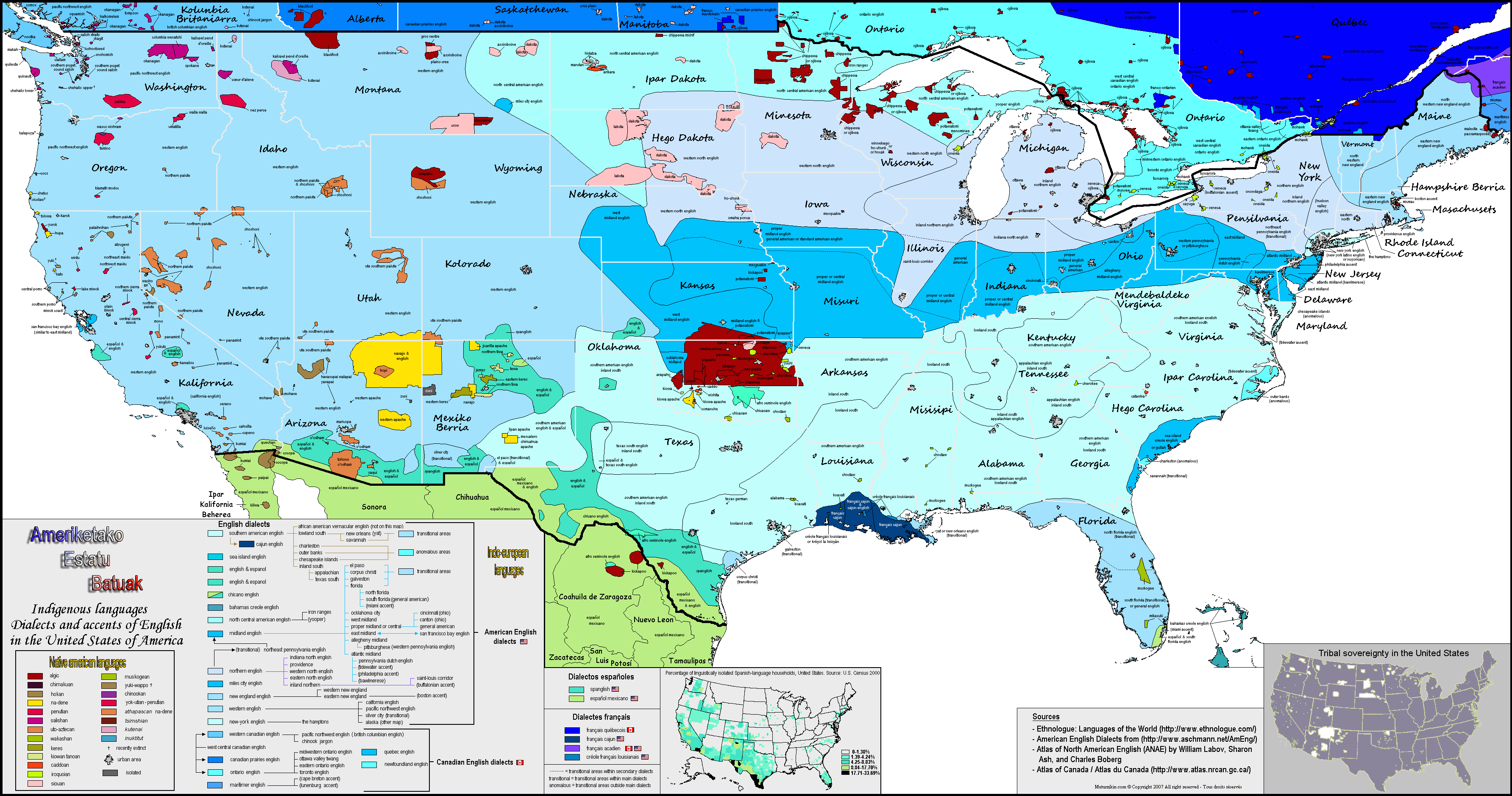 USA Dialect Language Map