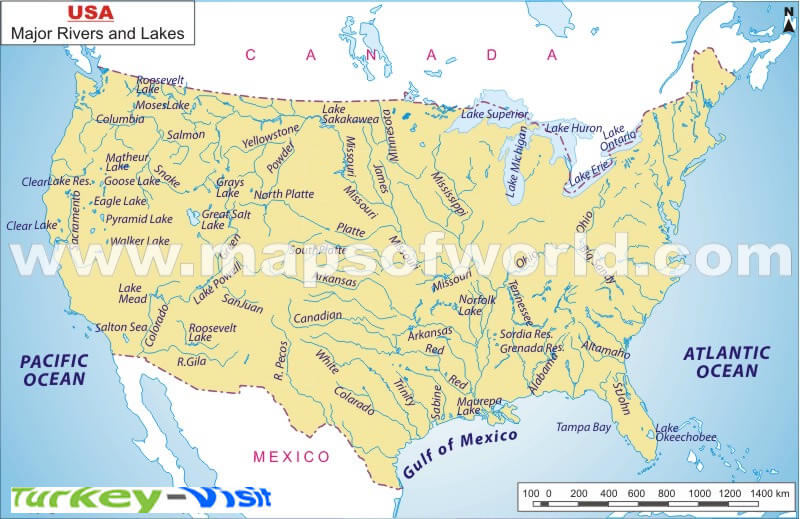 USA River Map