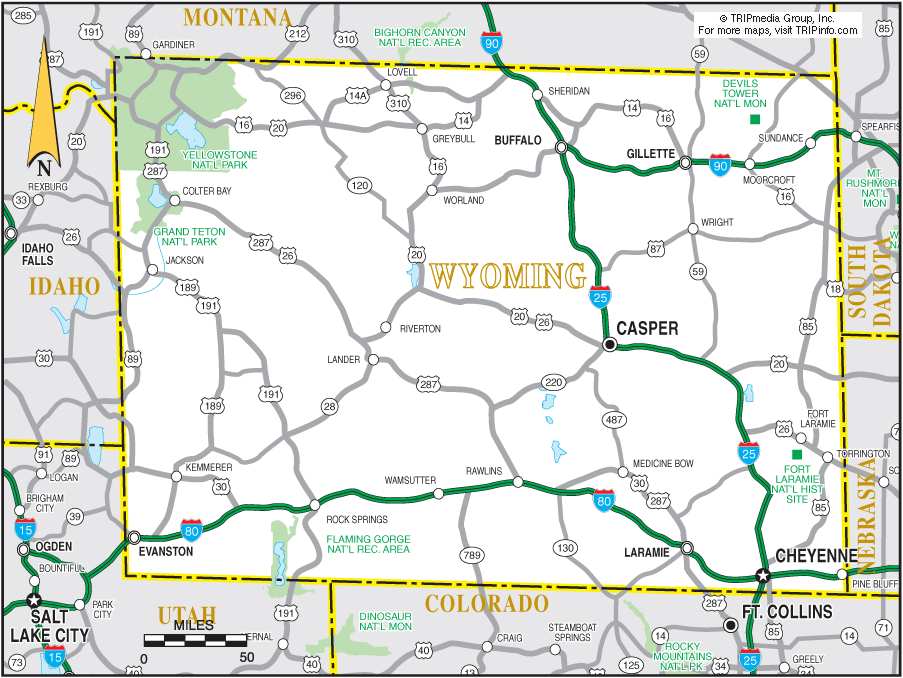 Wyoming Map Casper