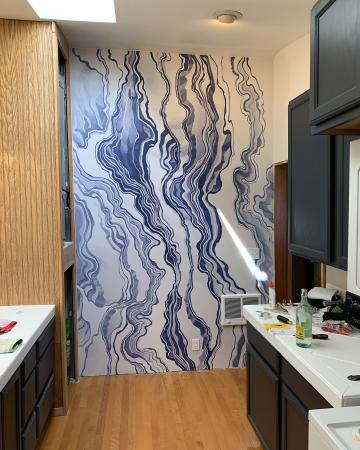 Nordic Abstract Waves Wallpaper Mural