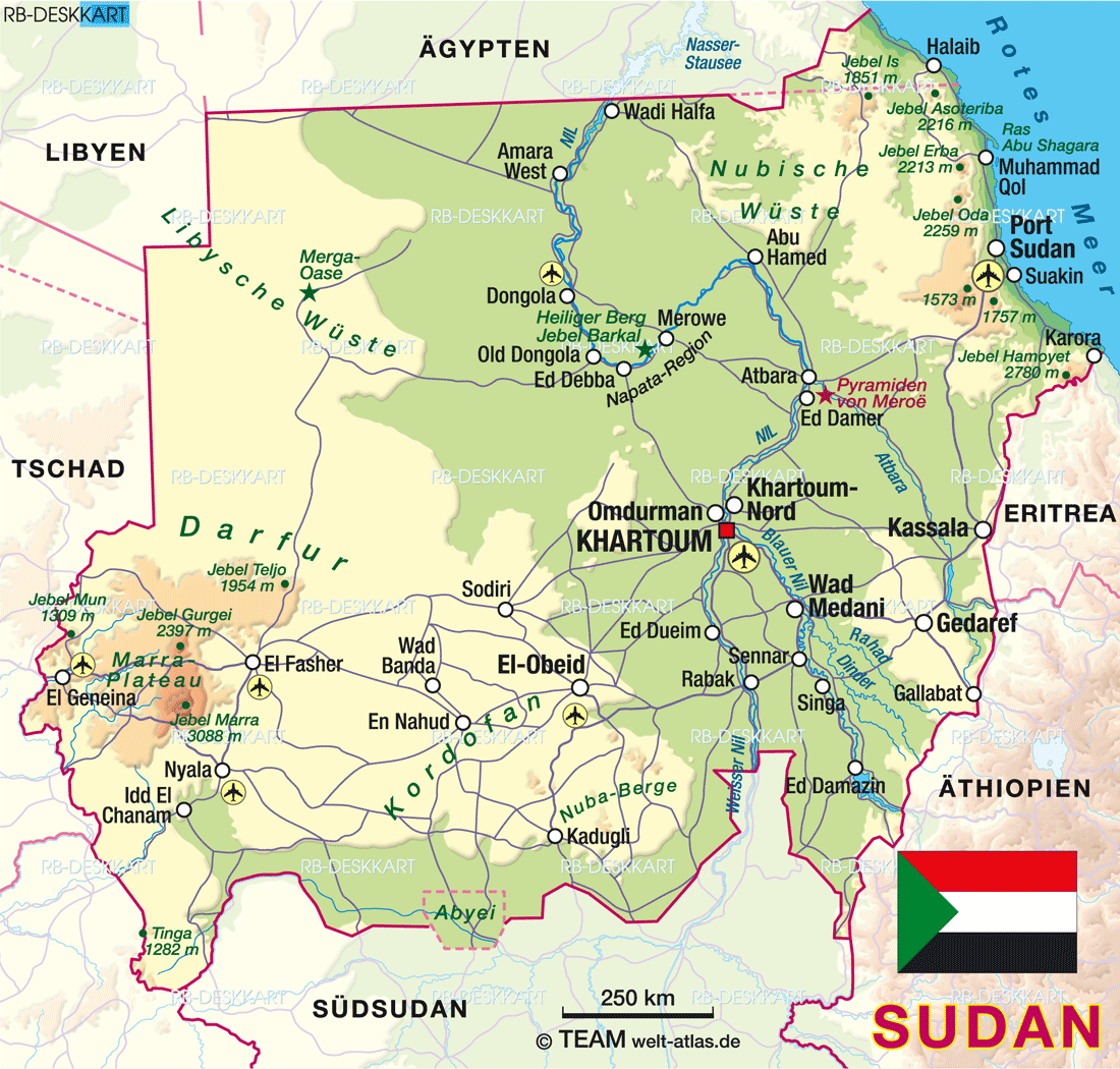 Map of Sudan (Country)