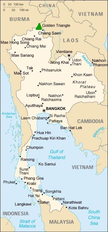 Large Detailed Map Of Thailand