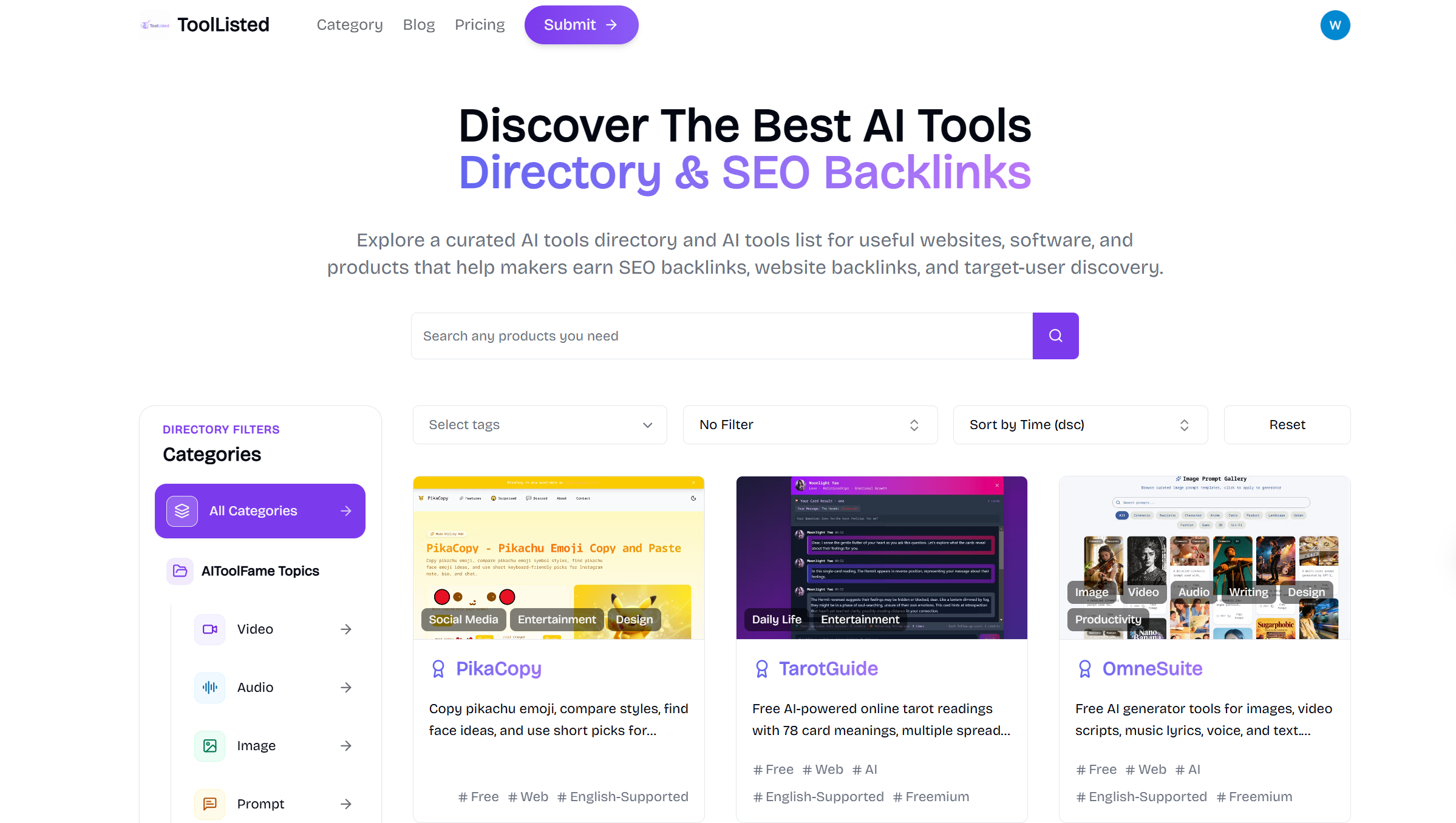 Best AI Tools Directory SEO Backlinks List