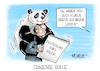 Cartoon: Tragende Rolle (small) by Mirco Tomicek tagged olaf,scholz,china,chinareise,reise,präsident,xi,jinping,wirtschaft,ukraine,politik,zusammenarbeit,panda,cartoon,karikatur,pressekarikatur,mirco,tomicek